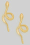 Scaled Brass Snake Drop Earrings