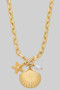 Shell Starfish And Fwp Toggle Chain Necklace