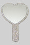Rhinestone Encrusted Heart Shaped Hand Mirror