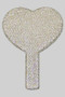 Rhinestone Encrusted Heart Shaped Hand Mirror