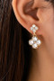 Quatrefoil Cz Drop Earrings