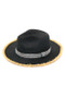 Diamond Belt Fedora Straw Hat