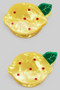 Small Marbled Acrylic Lemon Hair Clip Set