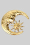 Stainless Steel Sun And Moon Brooch Pin