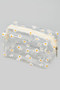 Clear Zip Makeup Essential Pouch With Daisy Print