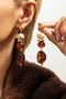 Tiered Resin Acrylic Beaded Drop Earrings