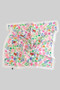 Silky Multi Colored Flower Print Square Scarf