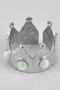Hammered Metal Crown Ring With Stones