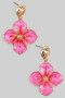 Textured Post With Lacquered Flower Earrings