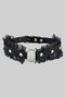 Faux Leather Studded Ruffled Choker Necklace