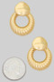 Textured Brass Post With Rippled Hoop Drop Earring