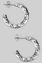 Stainless Steel Geo Textured Hoops