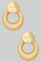 Textured Brass Post With Rippled Hoop Drop Earring