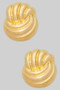 Wavy Interlocking Brass Post Earrings