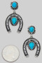 Hypoallergenic Horse Shoe Turquoise Drop Earrings