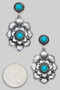 Hypoallergenic Flower Turquoise Drop Earrings