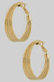 Brass Essential Textured Stacked Hoops