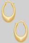 Elongated Brass Hoop Earrings