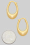 Elongated Brass Hoop Earrings
