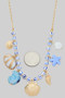 Ceramic Sea Life Charm And Shell Locket Necklace