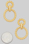 Twisted Brass Hoop Drop Earrings