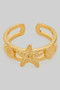 Clam Shell And Starfish Split Brass Ring