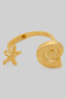 Starfish And Horn Shell Split Brass Ring