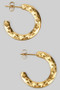 Stainless Steel Geo Textured Hoops