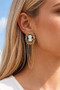 Victorian Portrait Drop Earrings With Dangling Cha