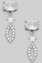 Dainty Oval Cz With Dangling Pave