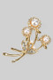 Cz And Pearl Sunflower Brooch Pin