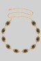 Etched Western Concho Stone Chain Belt