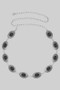 Etched Western Concho Stone Chain Belt