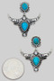 Hypoallergenic Bull Skull Turquoise Drop Earrings