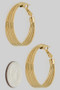Brass Essential Textured Stacked Hoops