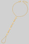 Shell Pearl Linear Brass Hand Chain Bracelet
