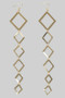 Long Diamond Tiered Cutout Drop Earrings
