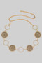 Ribbed Circle And Medallion Chain Belt