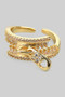 Brass Zipper Ring With Cz Pave