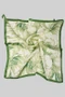 Green Floral Pattern Silky Square Scarf