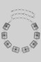 Scalloped Rectangle Stone Link Chain Belt