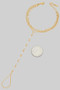 Pearl Strand Layered Brass Chain Hand Bracelet