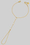Cz Station Brass Chain Hand Bracelet