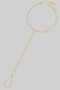 Brass Ellipsis Stone Hand Chain Bracelet