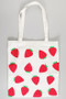 Strawberry Print Canvas Bag