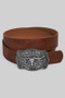 Floral Motif Longhorn Buckle Belt