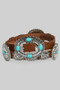 Stone Accent Concho Embellished Concho Strap Belt