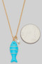 Enamel Fish Pendant Chain Necklace