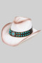 Vintage Turquoise Beaded Cowboy Hat W Antique Conc