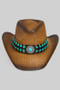 Vintage Turquoise Beaded Cowboy Hat W Antique Conc